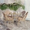 Flash Furniture Lourdes French Bistro 31.5in. Tbl, Natural/Wht PE Rattan, Glss Top w/4 Stck Chairs - Light Natural SDA-AD641012-80-4001-F-NATWH-LTNAT-GG - alternate 9